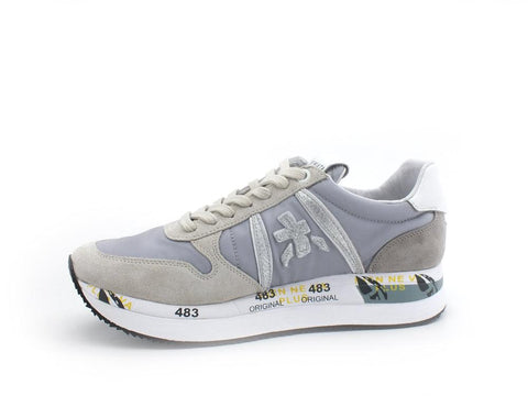 PREMIATA Sneaker Suede Mesh Quilted Grey Silver TRIS5739 - Sandrini Calzature e Abbigliamento
