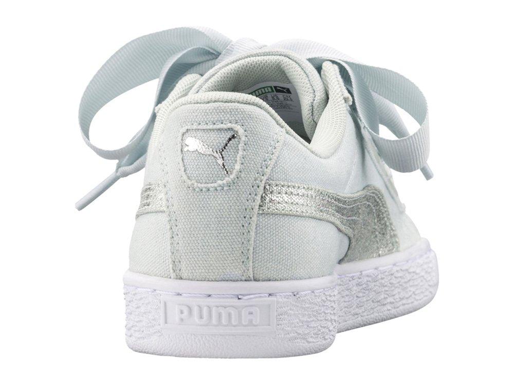 PUMA Basket Heart Blue Flowers White Silver 366495 03 - Sandrini Calzature e Abbigliamento