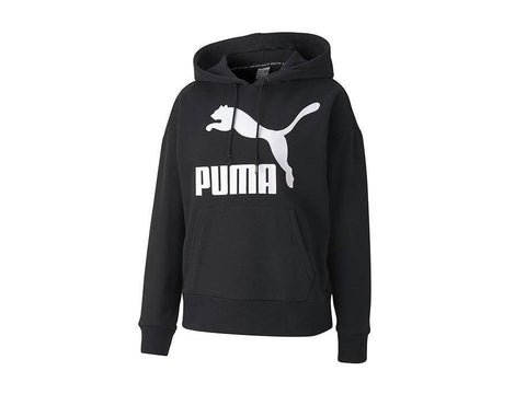 PUMA Classic Logo Hoody Regular Fit Felpa Cappuccio Donna Black 597638 01 - Sandrini Calzature e Abbigliamento