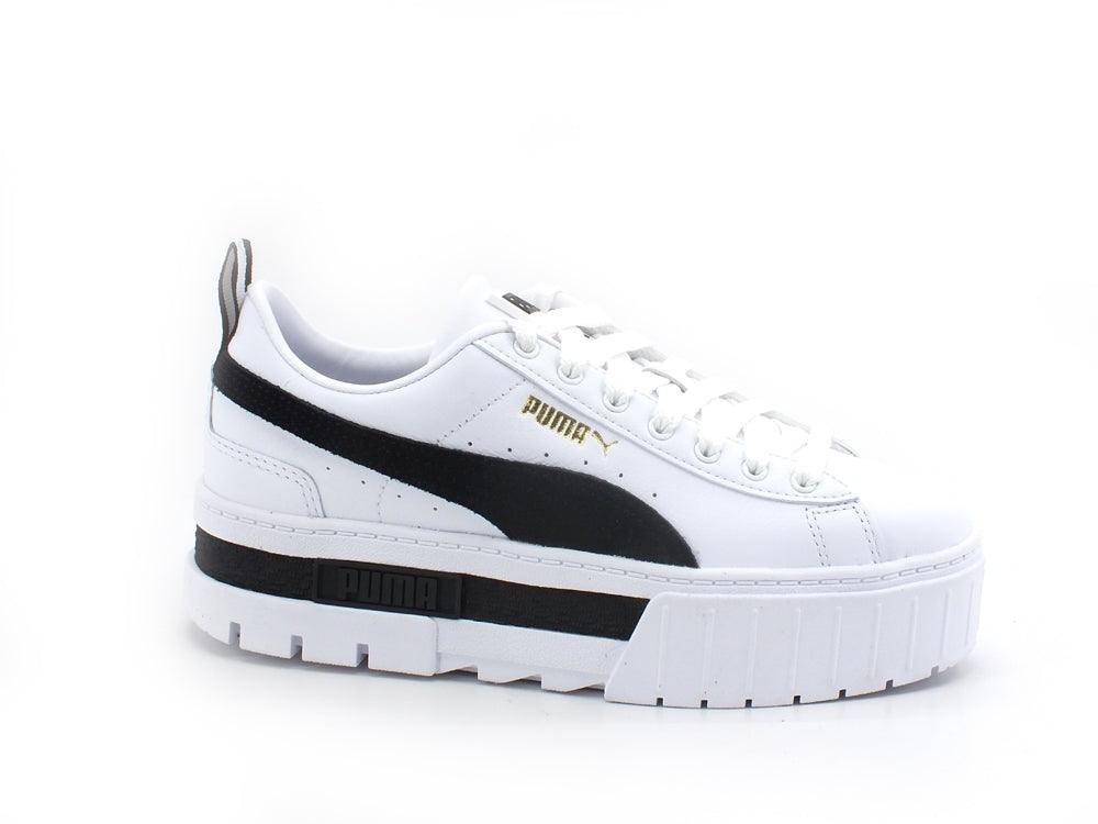 PUMA Mayzel Lth Wn's Sneaker White Black 381983 01 - Sandrini Calzature e Abbigliamento
