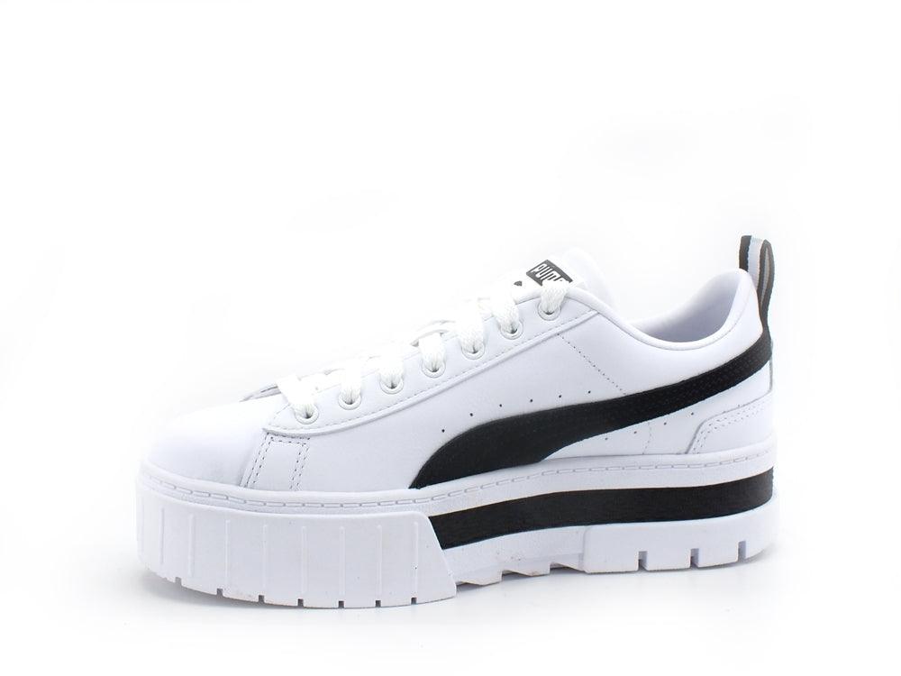 PUMA Mayzel Lth Wn's Sneaker White Black 381983 01 - Sandrini Calzature e Abbigliamento