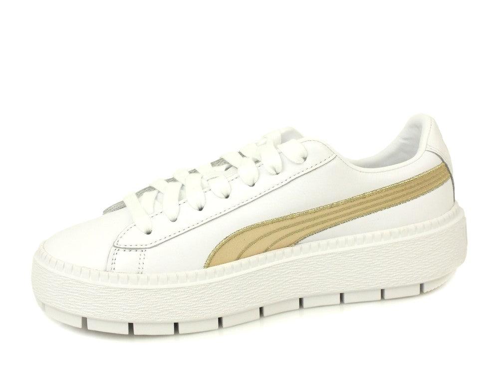 PUMA Platform Trace Varsity WN'S White Metallic Gold 367728 02 - Sandrini Calzature e Abbigliamento