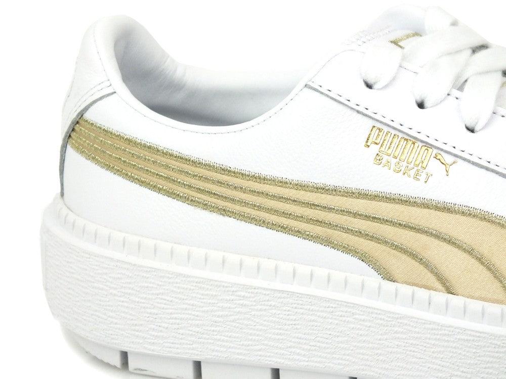PUMA Platform Trace Varsity WN'S White Metallic Gold 367728 02 - Sandrini Calzature e Abbigliamento