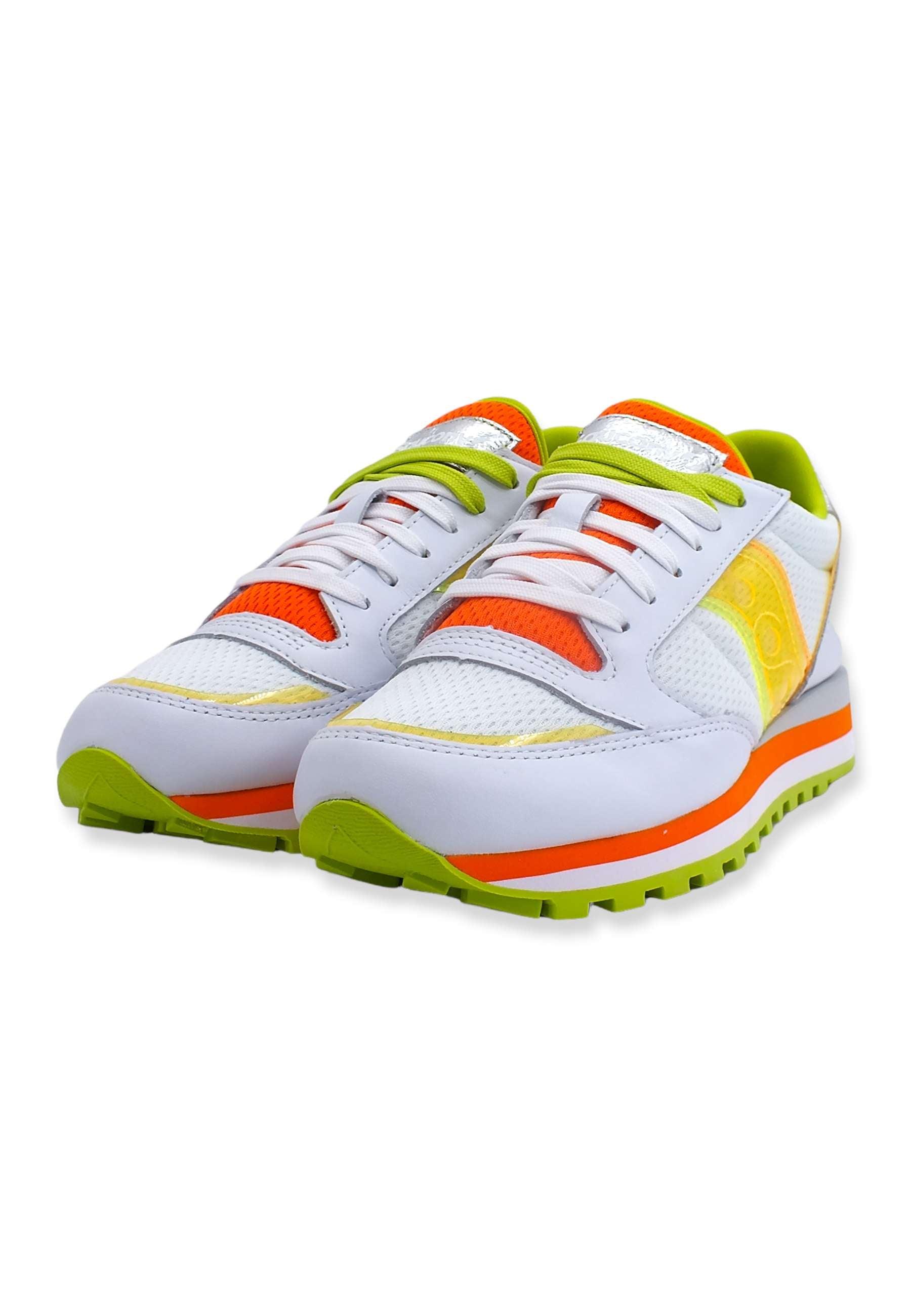 Scopri SAUCONY Jazz Triple Sneaker Donna White Orange S60645-1 al