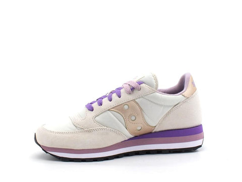 SAUCONY Jazz Triple W Sneaker Cream Violet S60530-12 - Sandrini Calzature e Abbigliamento
