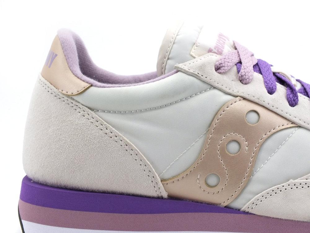 SAUCONY Jazz Triple W Sneaker Cream Violet S60530-12 - Sandrini Calzature e Abbigliamento