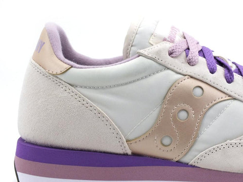 SAUCONY Jazz Triple W Sneaker Cream Violet S60530-12 - Sandrini Calzature e Abbigliamento