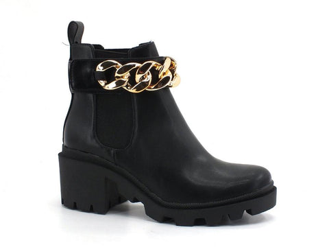 STEVE MADDEN Amulet Stivaletto Polacco Catena Black AMUL02S1 - Sandrini Calzature e Abbigliamento