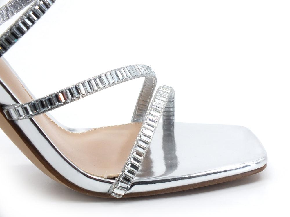 STEVE MADDEN Elegance Sandalo Tacco Gladiator Argento Silver ELEG02S1 - Sandrini Calzature e Abbigliamento