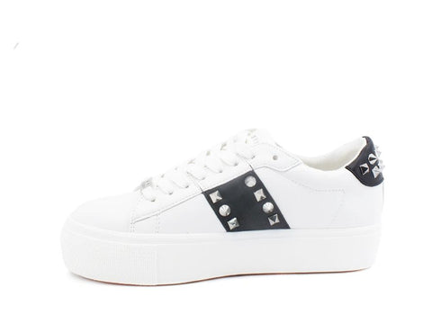 STEVE MADDEN Escalade Sneaker Platform Borchie White Black ESCA07S1 - Sandrini Calzature e Abbigliamento