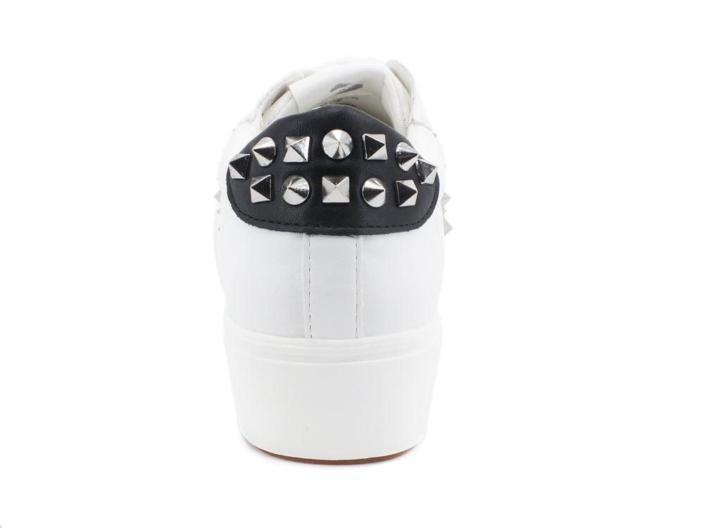 STEVE MADDEN Escalade Sneaker Platform Borchie White Black ESCA07S1 - Sandrini Calzature e Abbigliamento