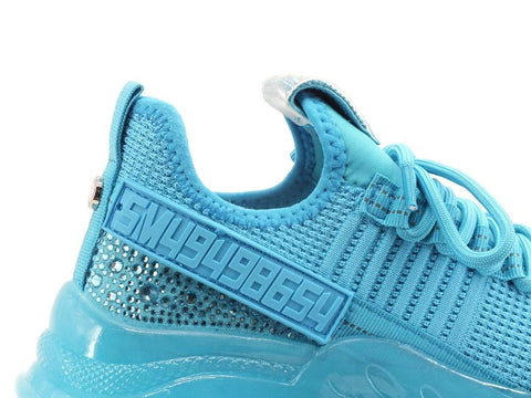 STEVE MADDEN Maxilla-R Sneaker Elastic Strass Fluo Bright Aqua MAXI09S1 - Sandrini Calzature e Abbigliamento