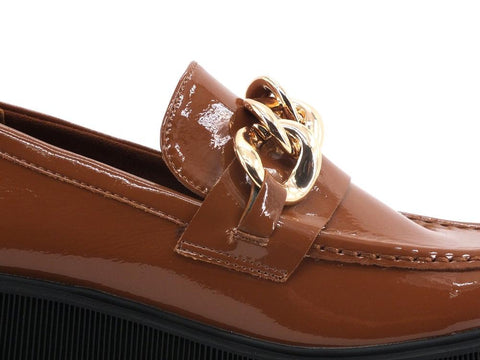 STEVE MADDEN Meadow Mocassino Carrarmato Vernice Cognac MEAD03S1 - Sandrini Calzature e Abbigliamento