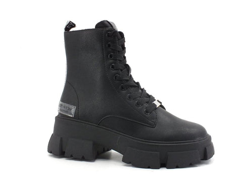 STEVE MADDEN Tanker Anfibio Pelle Combact Black TANK01S1 - Sandrini Calzature e Abbigliamento