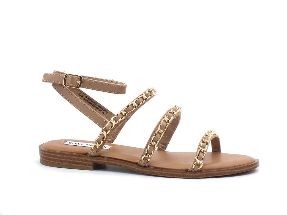STEVE MADDEN Telsa Sandalo Pelle Catena Tan Multi TELS01S1 - Sandrini Calzature e Abbigliamento