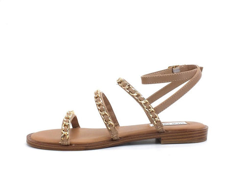 STEVE MADDEN Telsa Sandalo Pelle Catena Tan Multi TELS01S1 - Sandrini Calzature e Abbigliamento