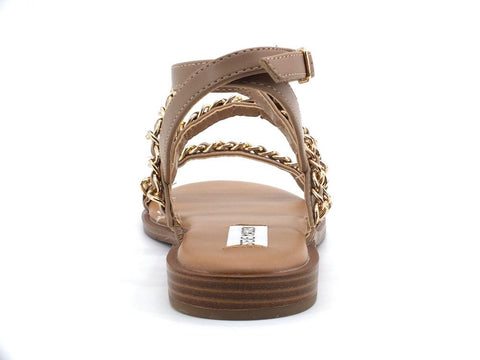 STEVE MADDEN Telsa Sandalo Pelle Catena Tan Multi TELS01S1 - Sandrini Calzature e Abbigliamento