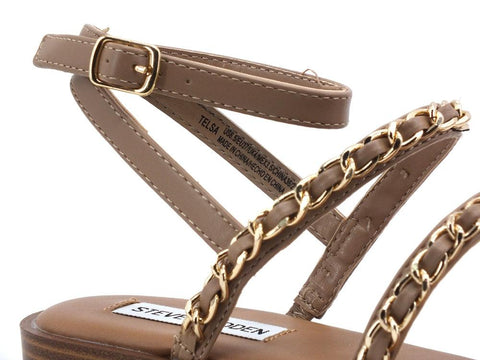 STEVE MADDEN Telsa Sandalo Pelle Catena Tan Multi TELS01S1 - Sandrini Calzature e Abbigliamento