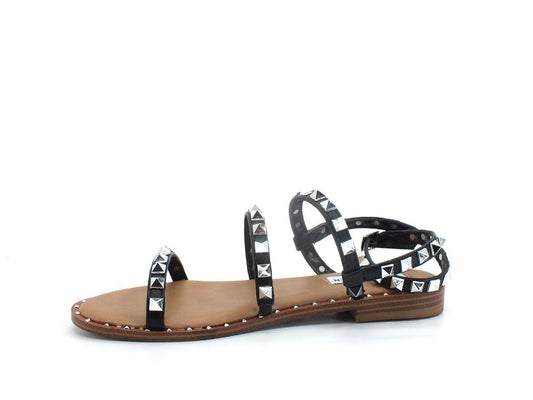 STEVE MADDEN Travel Sandalo Gladiator Borchie Black TRAV02S1 - Sandrini Calzature e Abbigliamento