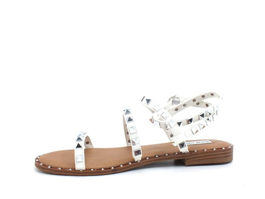 STEVE MADDEN Travel Sandalo Gladiator Borchie White TRAV02S1 - Sandrini Calzature e Abbigliamento