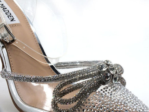 STEVE MADDEN Valance Sandalo Tacco Strass Clear Argento VALA19S - Sandrini Calzature e Abbigliamento