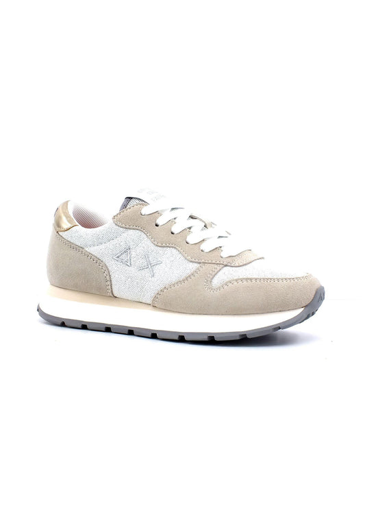 SUN68 Ally Glitter Textile Sneaker Donna Bianco Z33203 - Sandrini Calzature e Abbigliamento