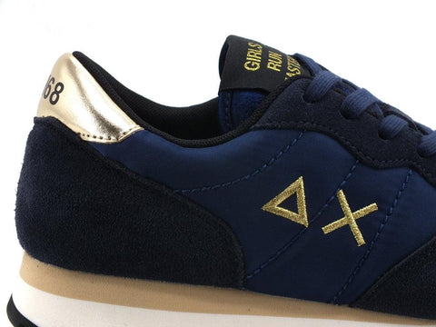 SUN68 Ally Satin Sneaker Suede Navy Blue Z41202 - Sandrini Calzature e Abbigliamento