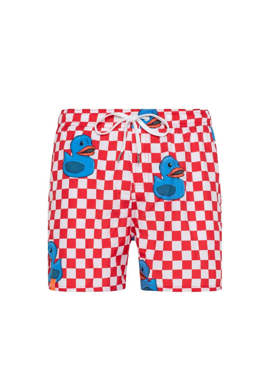 SUN68 Swim Pant Duck Paperelle Costume Rosso Fuoco Bianco H31106 - Sandrini Calzature e Abbigliamento