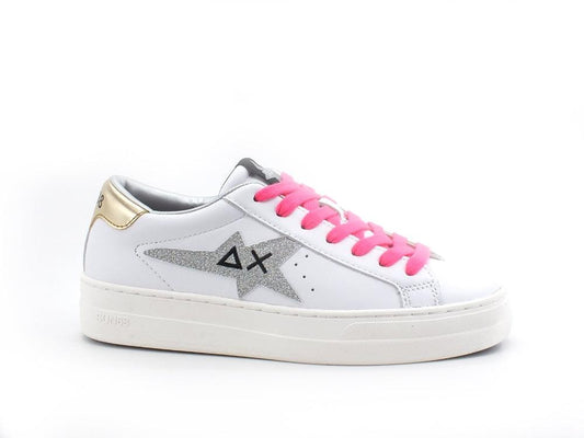 SUN68 Betty Sneaker Running Glitter Bianco Argento Z41237 - Sandrini Calzature e Abbigliamento