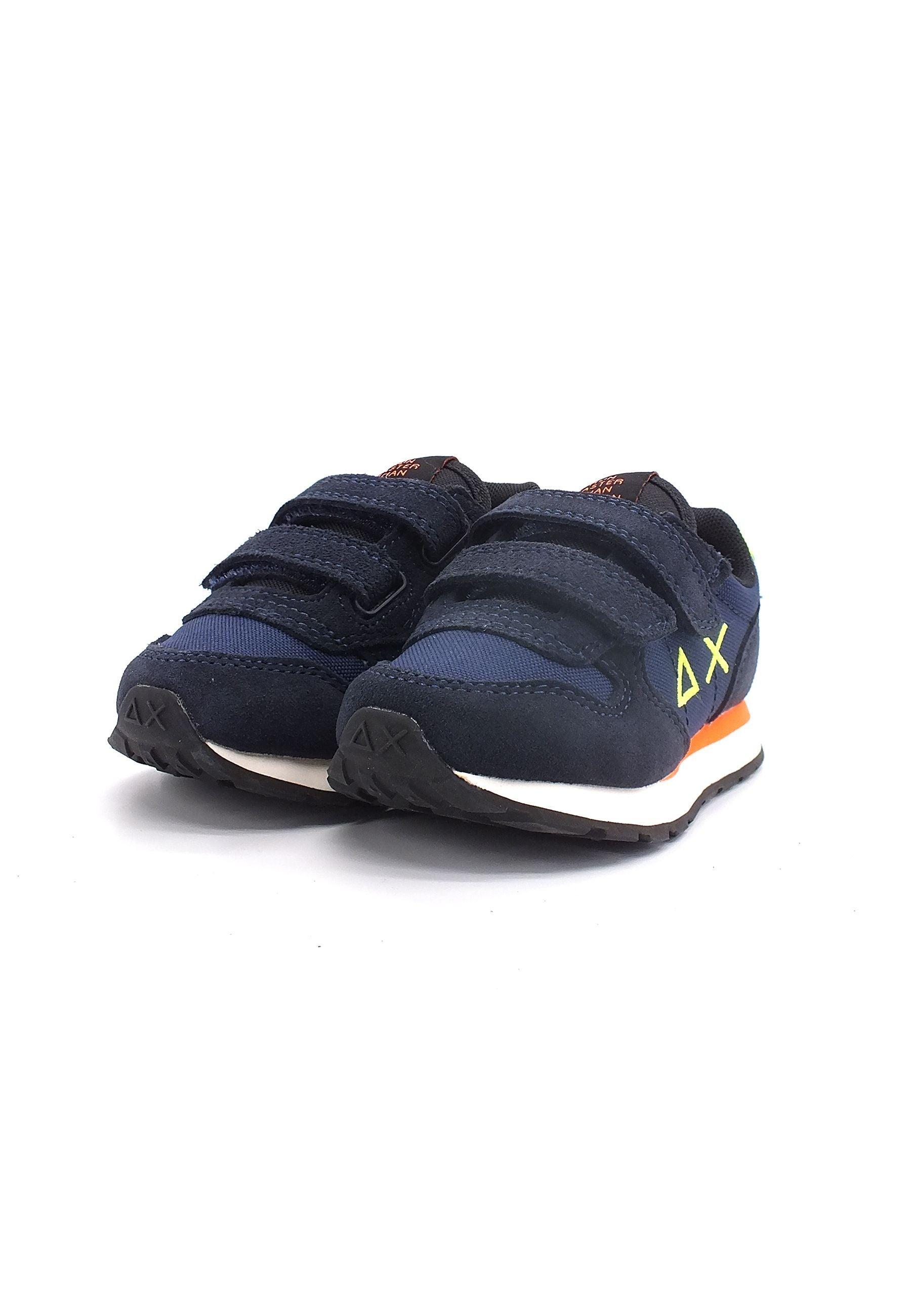 SUN68 Boy's Tom Fluo Sneaker Bimbo Navy Blue Z42302B - Sandrini Calzature e Abbigliamento