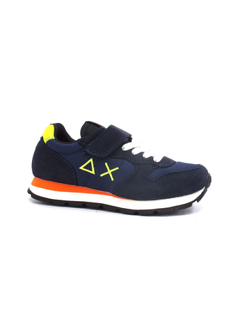 SUN68 Boy's Tom Fluo Sneaker Bimbo Navy Blue Z42302K - Sandrini Calzature e Abbigliamento