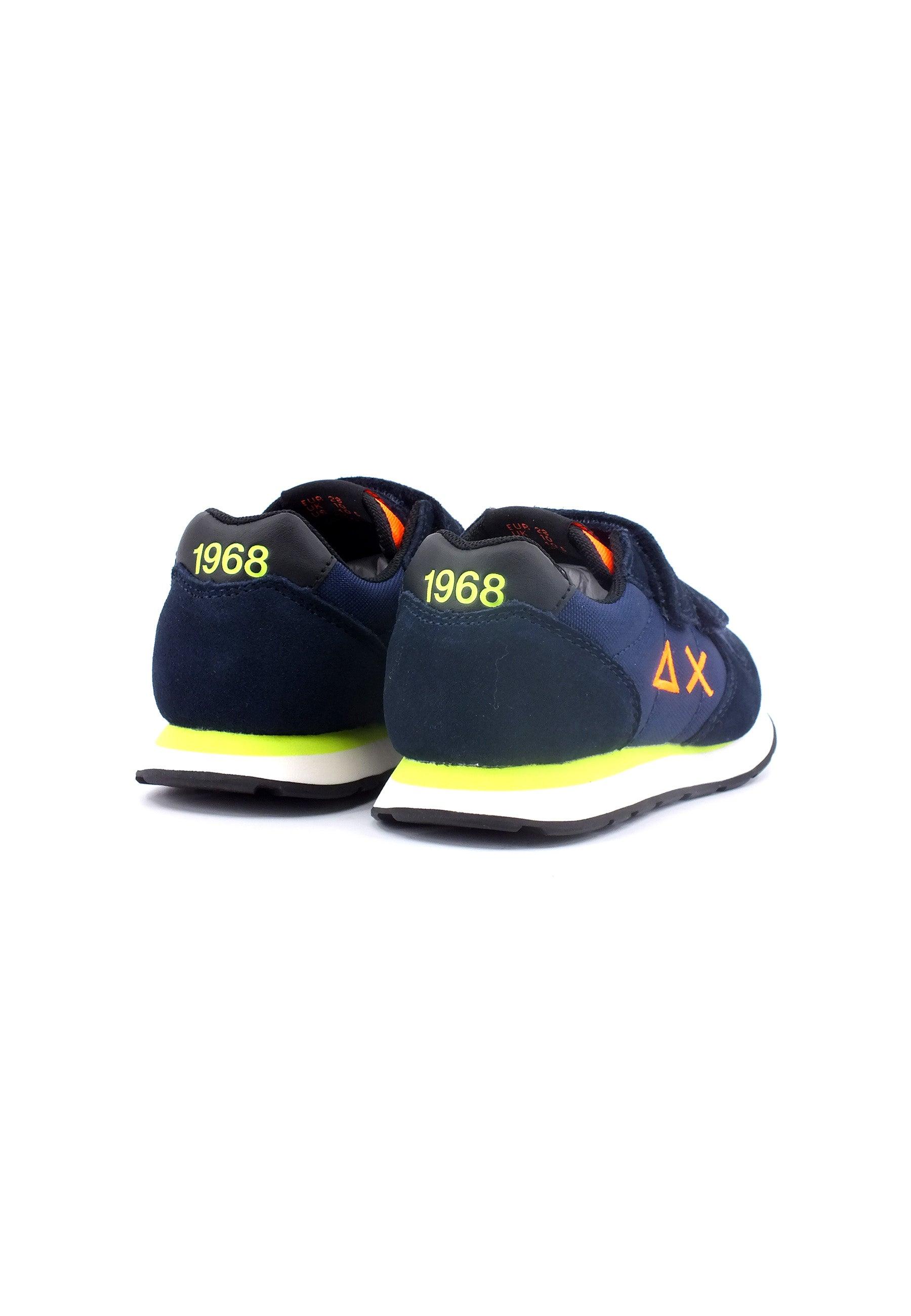 SUN68 Boy's Tom Fluo Sneaker Bimbo Navy Blue Z43302B - Sandrini Calzature e Abbigliamento