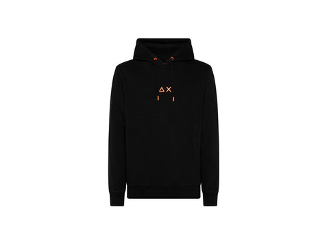 SUN68 Felpa Cappuccio Logo Fluo Nero F41117 - Sandrini Calzature e Abbigliamento
