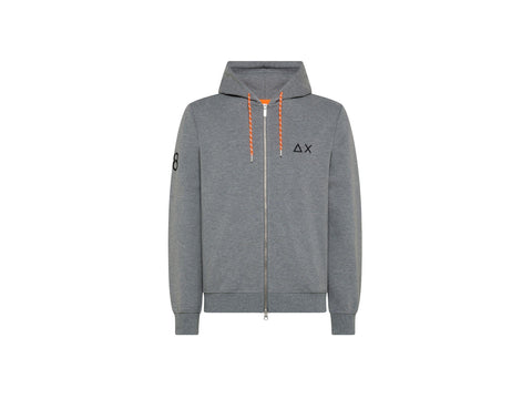 SUN68 Felpa Cappuccio Zip Fluo Grigio F41115 - Sandrini Calzature e Abbigliamento