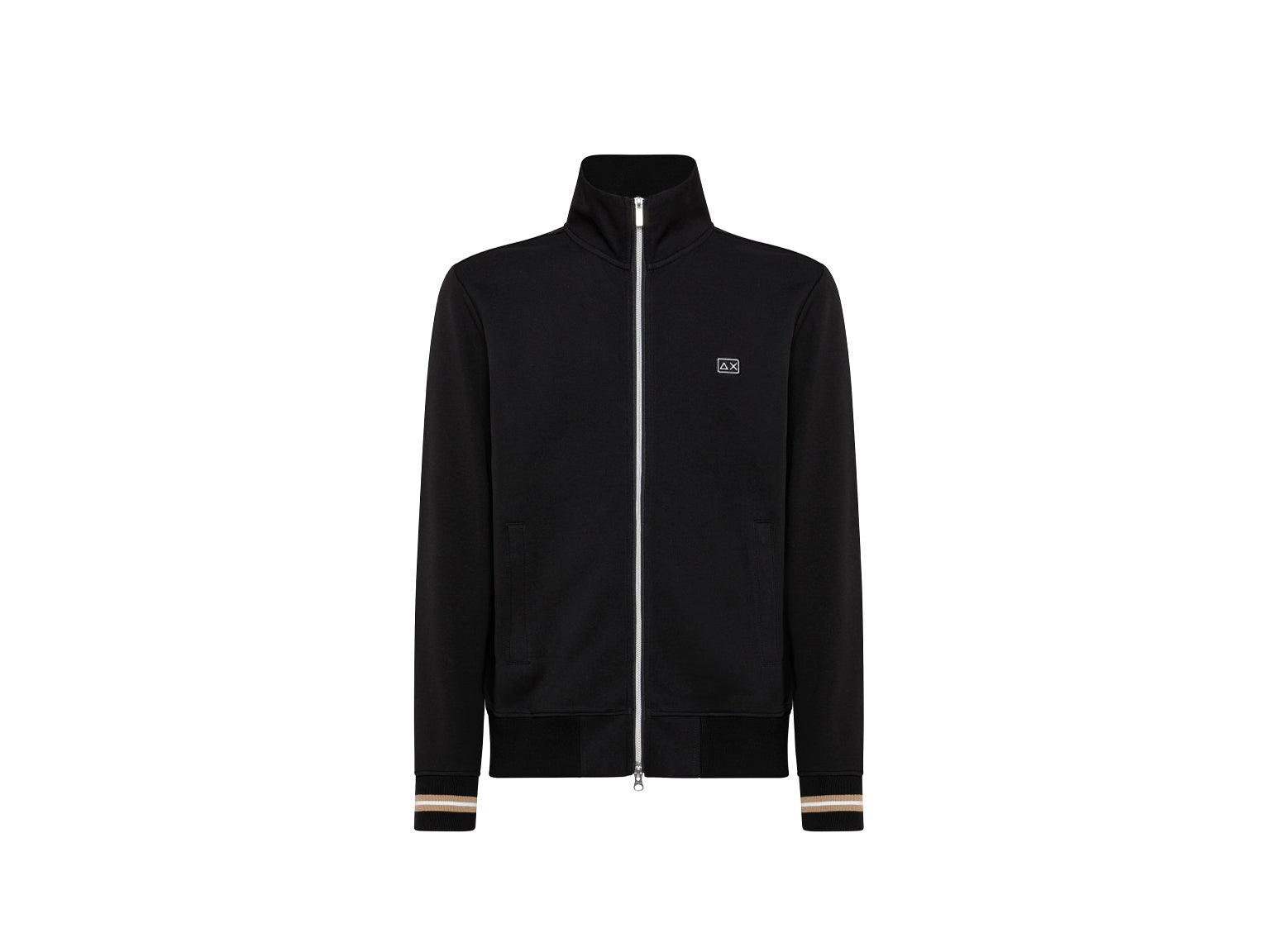 SUN68 Felpa Zip Bande Nero F41108 - Sandrini Calzature e Abbigliamento