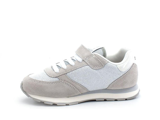 SUN68 Girl's Ally Glitter Mesh Sneaker Bambino Silver Bianco Z32403 - Sandrini Calzature e Abbigliamento