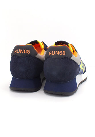 SUN68 Jaki Fluo Sneaker Uomo Navy Blue Grigio Medio Z42115 - Sandrini Calzature e Abbigliamento