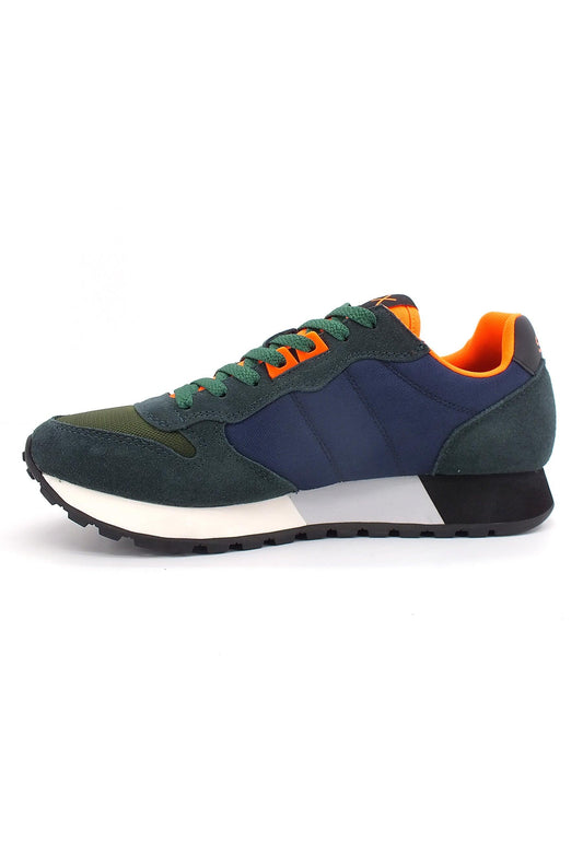 SUN68 Jaki Fluo Sneaker Uomo Verde Scuro Navy Blu Z42115 - Sandrini Calzature e Abbigliamento