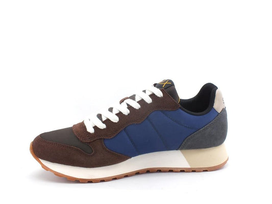 SUN68 Jaky Colors Sneaker Suede Logo Navy Blue Marrone Z41112 - Sandrini Calzature e Abbigliamento
