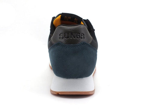 SUN68 Jaky Colors Sneaker Suede Logo Nero Grigio Medio Z41112 - Sandrini Calzature e Abbigliamento