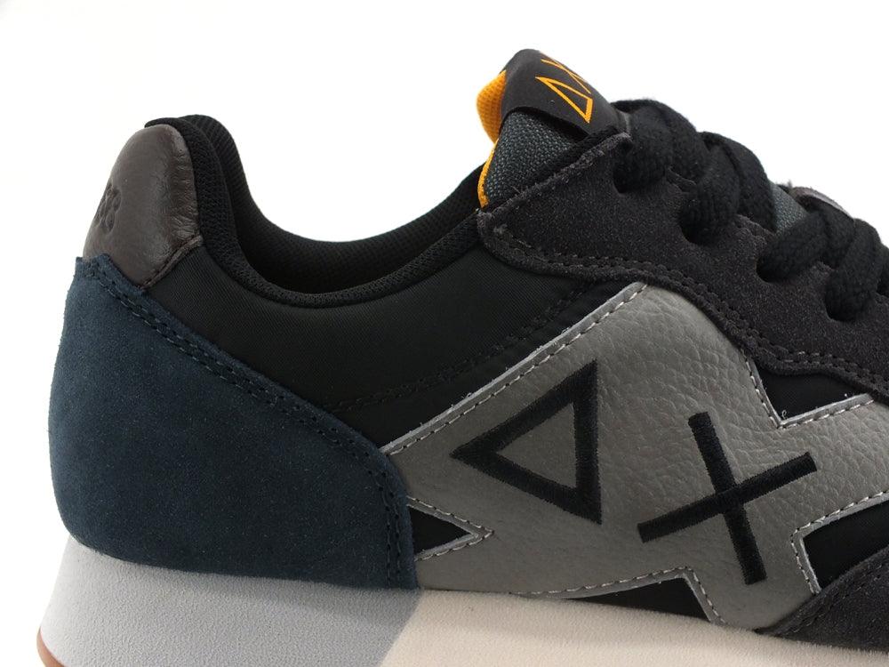 SUN68 Jaky Colors Sneaker Suede Logo Nero Grigio Medio Z41112 - Sandrini Calzature e Abbigliamento