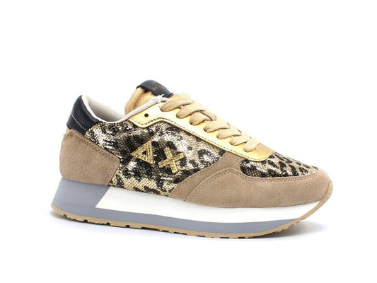 SUN68 Kate Animalier Sneaker Running Animalier Beige Z31219 - Sandrini Calzature e Abbigliamento