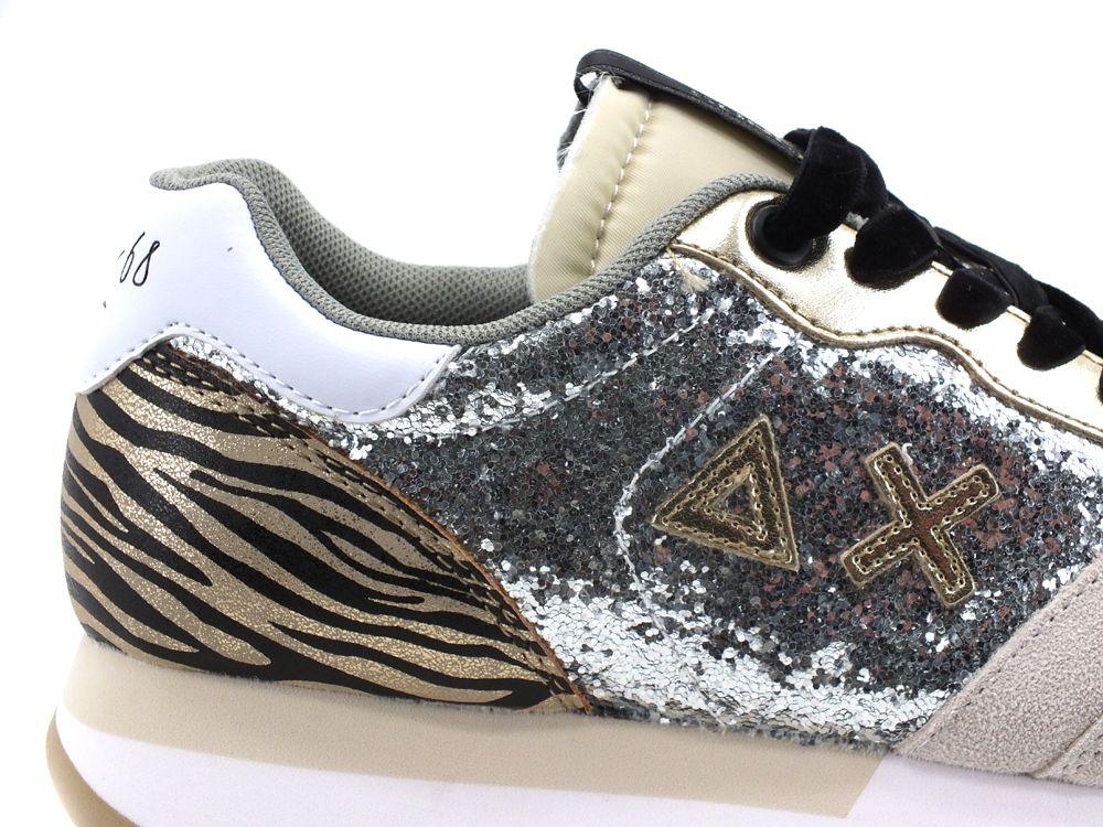 SUN68 Kelly Glitter Body Sneaker Animalier Argento Z41211 - Sandrini Calzature e Abbigliamento