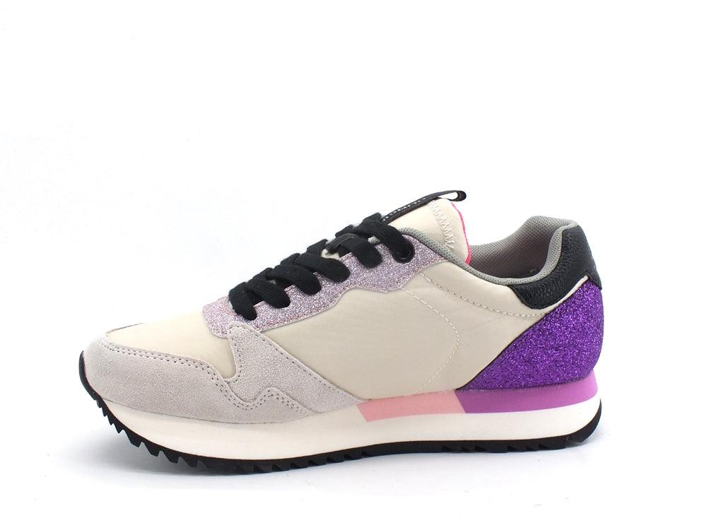 SUN68 Kelly Glitter Top Sneaker Violet Bianco Panna Z41210 - Sandrini Calzature e Abbigliamento
