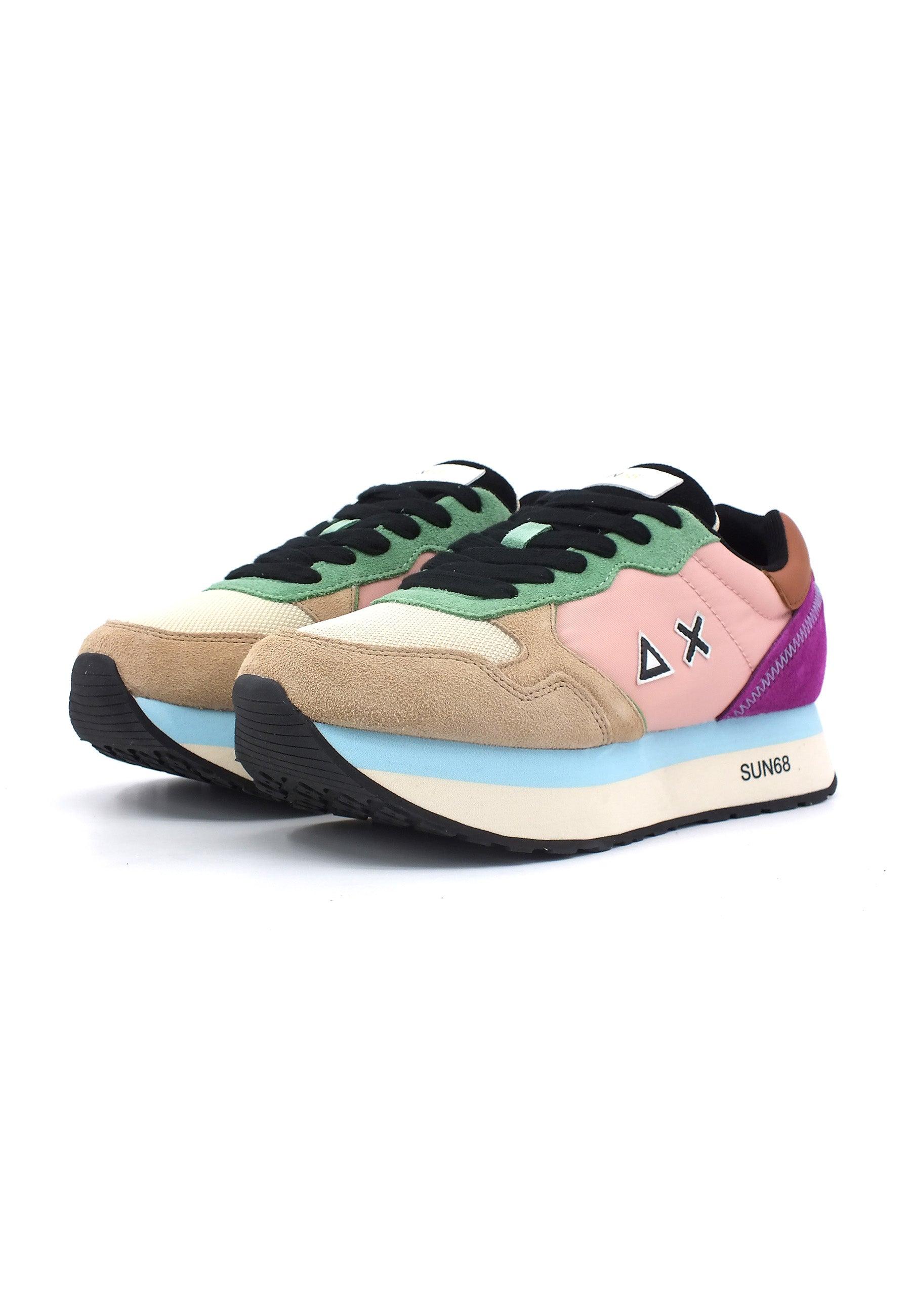 SUN68 Kelly Multicolor Sneaker Donna Rosa Bianco Panna Z43219 - Sandrini Calzature e Abbigliamento