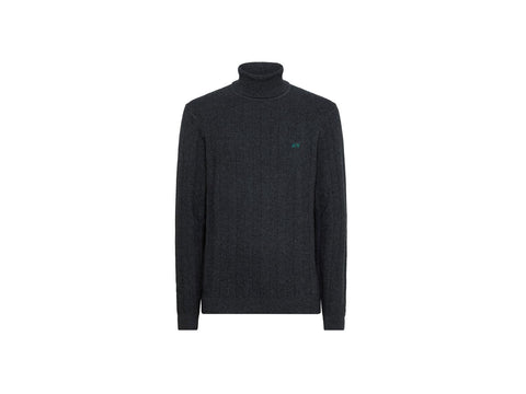 SUN68 Maglione Collo Altro Lavorazione Maglia Grigio Scuro K41118 - Sandrini Calzature e Abbigliamento