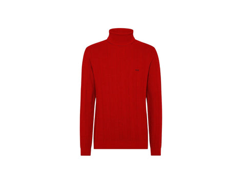 SUN68 Maglione Collo Altro Lavorazione Maglia Rosso Fuoco K41118 - Sandrini Calzature e Abbigliamento