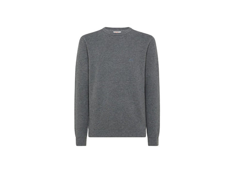 SUN68 Maglione Girocollo Lavorazione Grano di Riso Grigio Medio K41117 - Sandrini Calzature e Abbigliamento