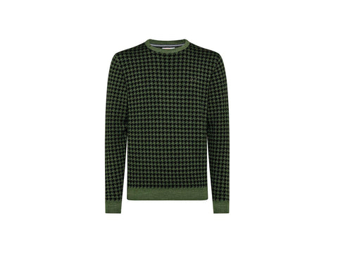 SUN68 Maglione Girocollo Pied De Poule Verde Salvia K41130 - Sandrini Calzature e Abbigliamento