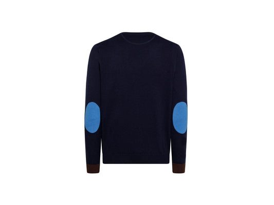 SUN68 Maglione Girocollo Toppa Polsino Bicolor K41110 - Sandrini Calzature e Abbigliamento